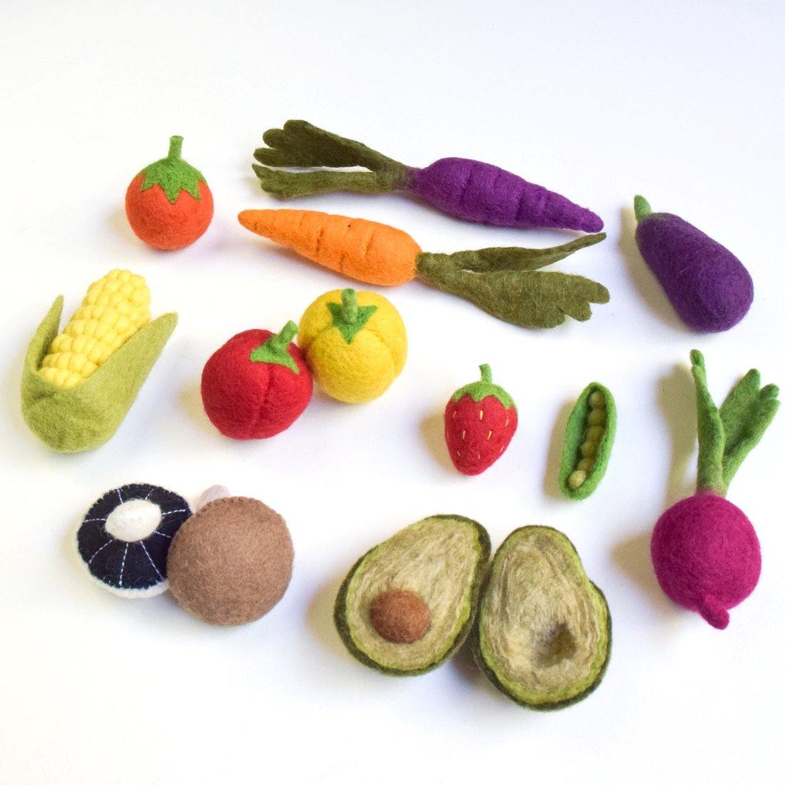 Wool Felt Vegetables and Fruit Set – Big Head